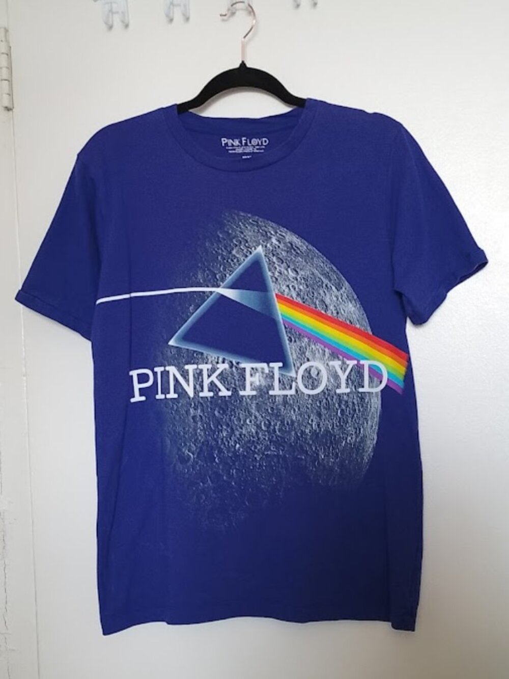 Pink Floyd Purple Men's T-Shirt--Dark Side of the Moon Graphic, Size M